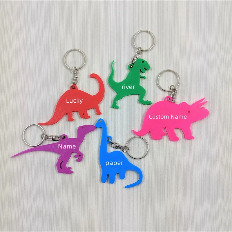 3D Printing Stainless Steel - Gantungan Kunci Nama Kustom Desain Dinosaurus
