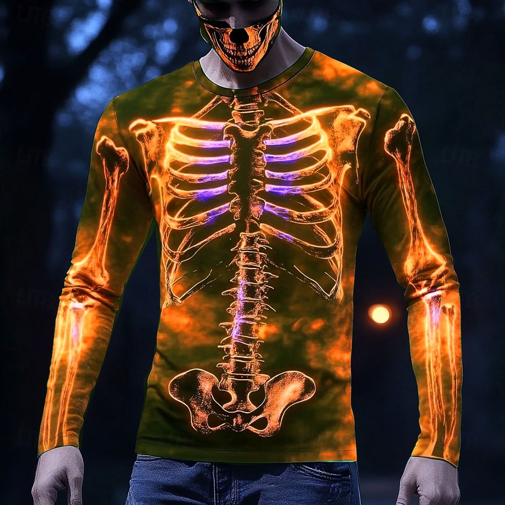 3D Printing X Ray - Kaus Lengan Panjang Gambar Cetak 3D