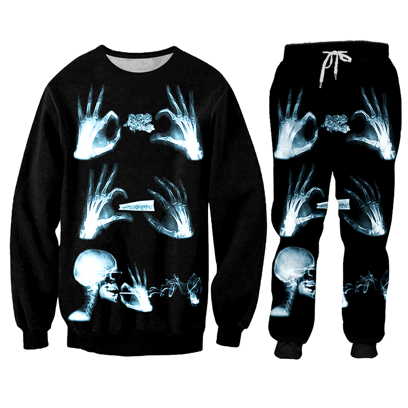 Hoodie pant Hip Hop pria/wanit - 3D Printing X Ray ulasan dan harga